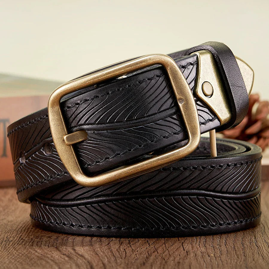 Real cowhide leather belt