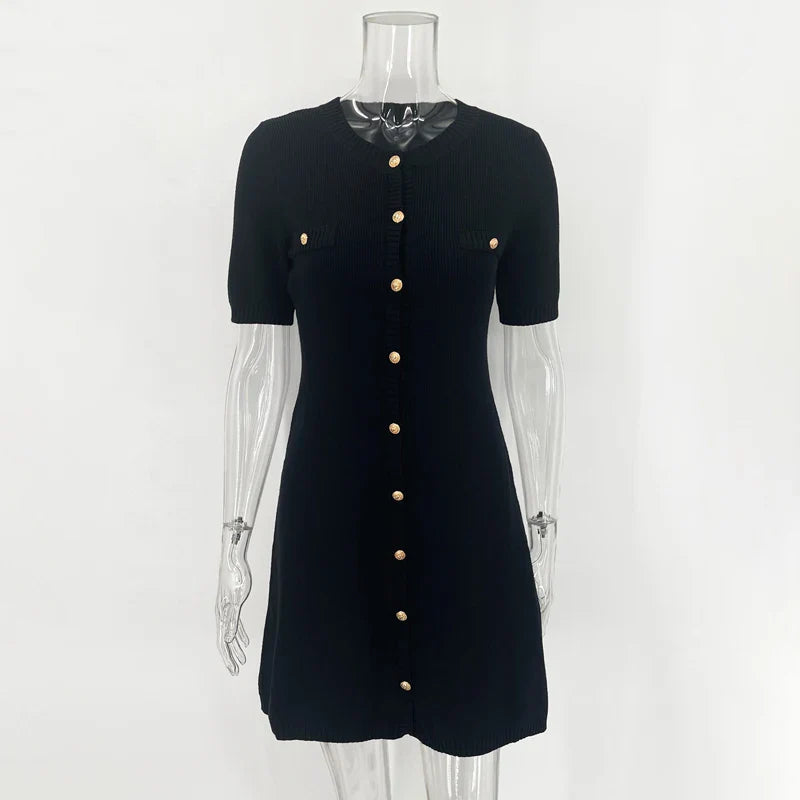 Ribbed Knit Mini Dress