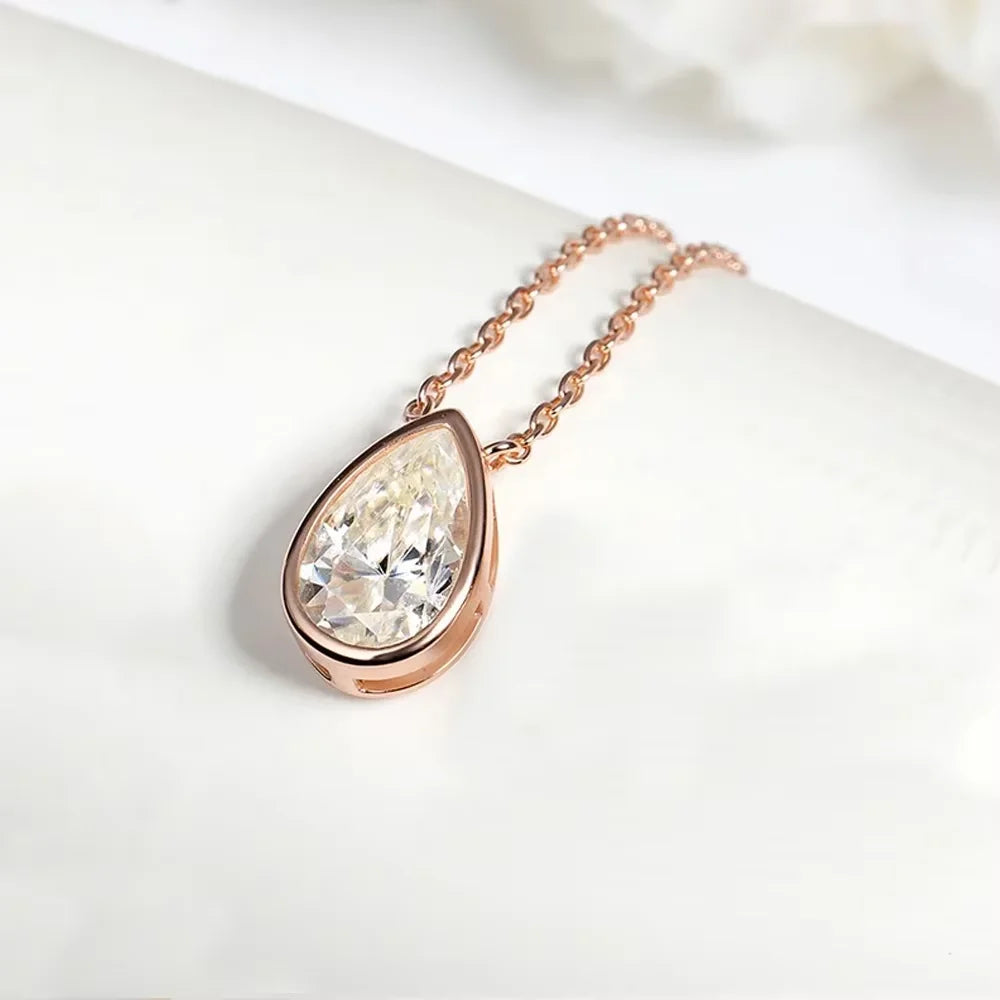 Pear Moissanite Necklace