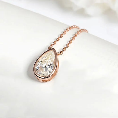 Pear Moissanite Necklace