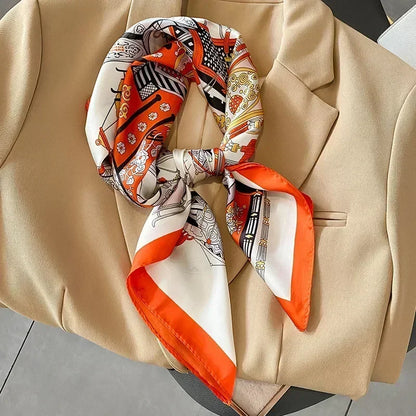 Luxury Print Silk Square Scarf