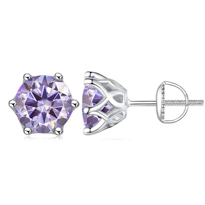 Colorful Moissanite Stud Earrings