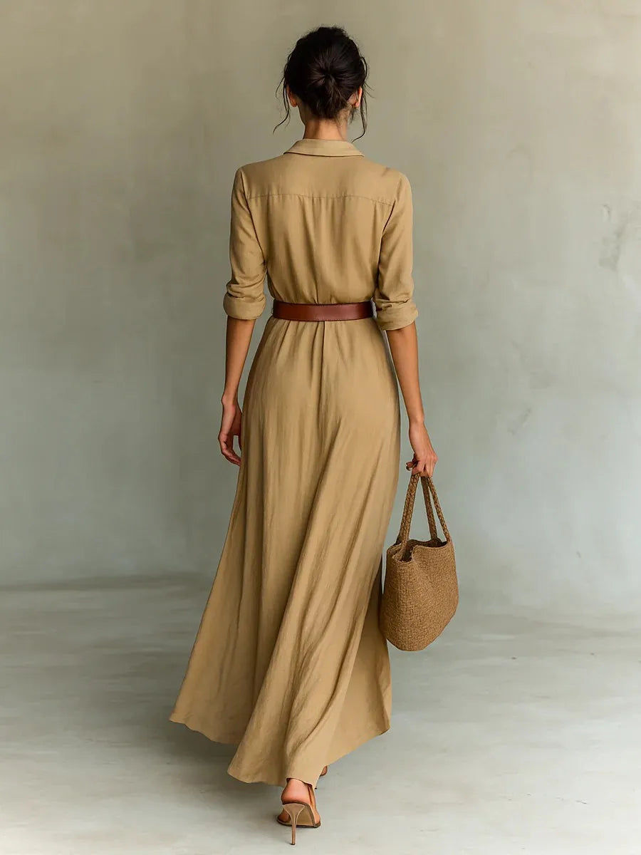 Elegant V-Neck Long Dress