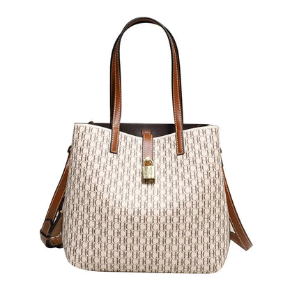 Letter Print Leather Crossbody Bag