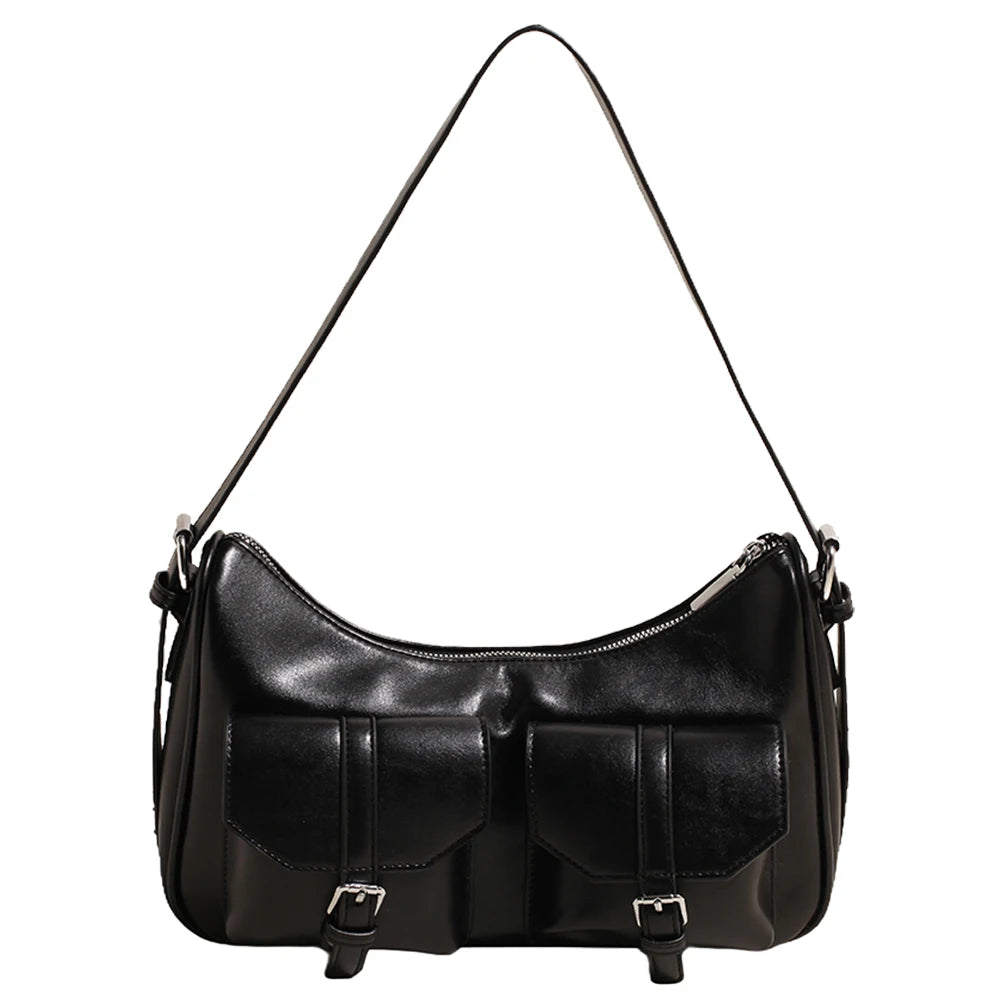 Women PU Leather Multi-Pocket Tote Bag