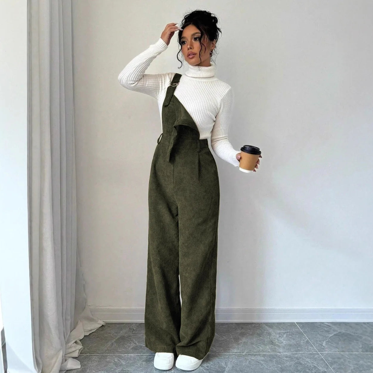 Corduroy Overalls Set