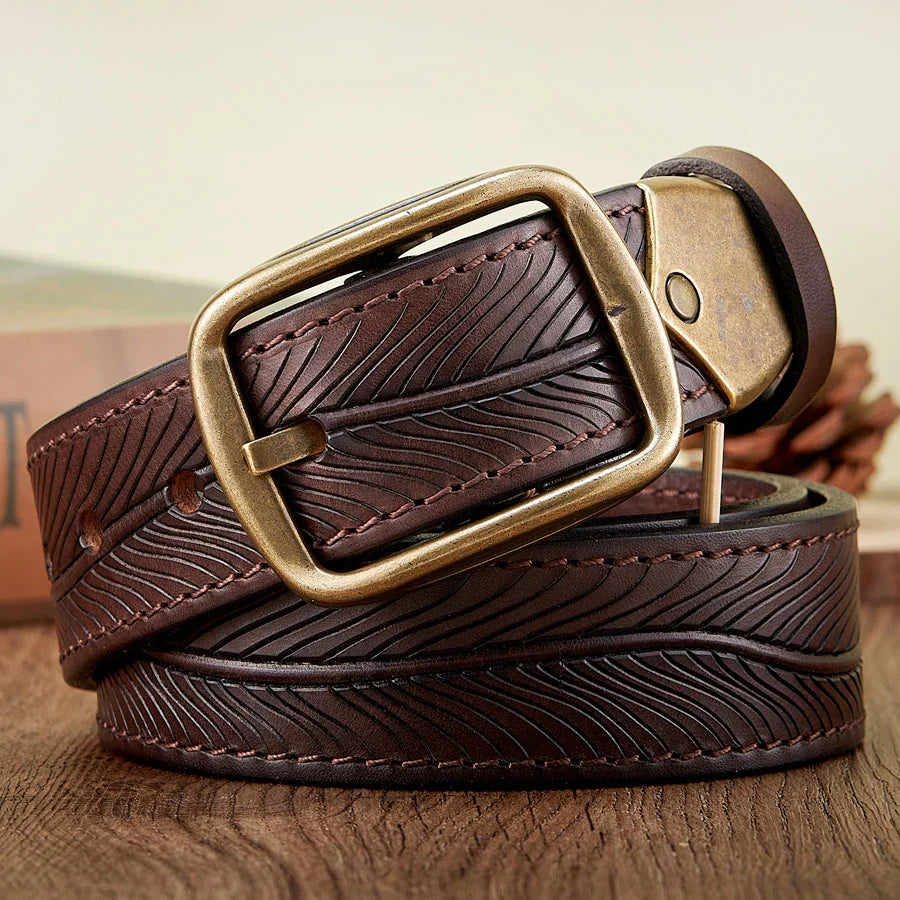 Real cowhide leather belt