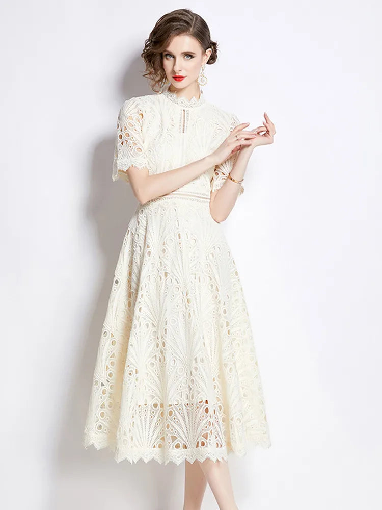 Elegant Lace Hollow Summer Dress