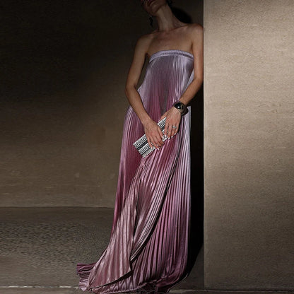 Fanbety Elegant Sleeveless Off-Shoulder Gradient Gown