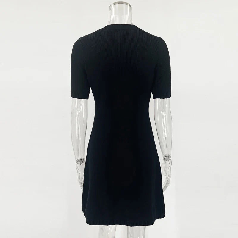 Ribbed Knit Mini Dress