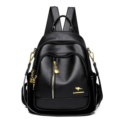 Soft Leather Women Travel Backpack