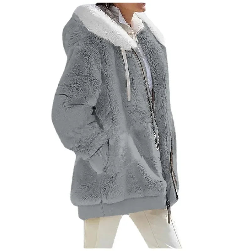Hooded Fleece Zipper Jacket
