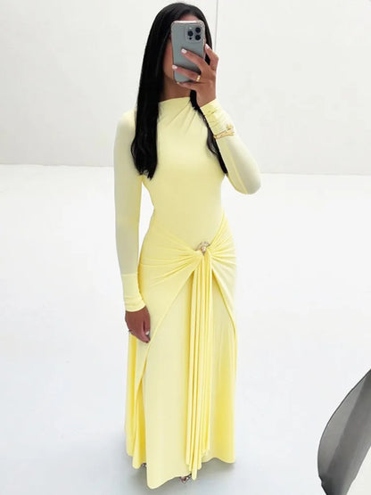 Elegant Ruched Maxi Dress