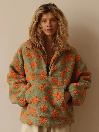 Floral Sherpa Sweatshirt