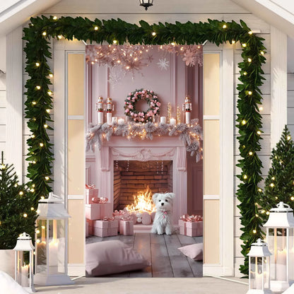 Cute Animals Christmas Door Cover