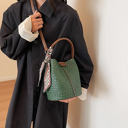 Woven Bucket Shoulder Bag