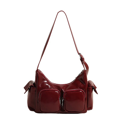 Women PU Leather Multi-Pocket Tote Bag