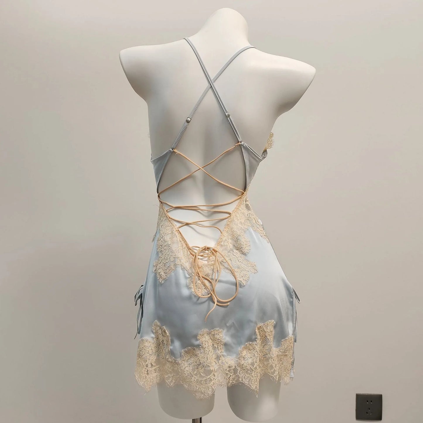 Sexy Ice Silk Lace Pajamas