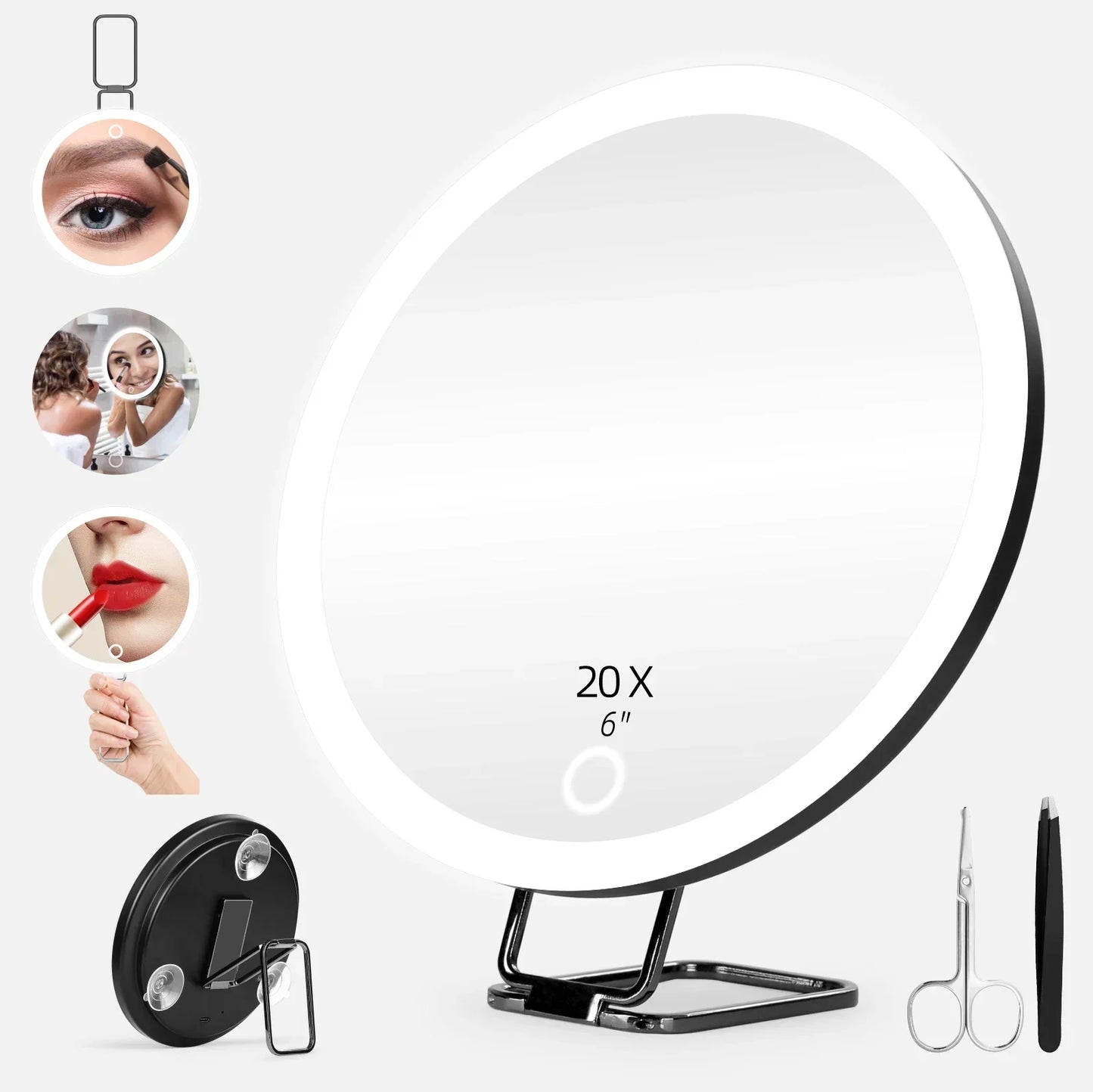 6-Inch Magnifying Mirror with Light