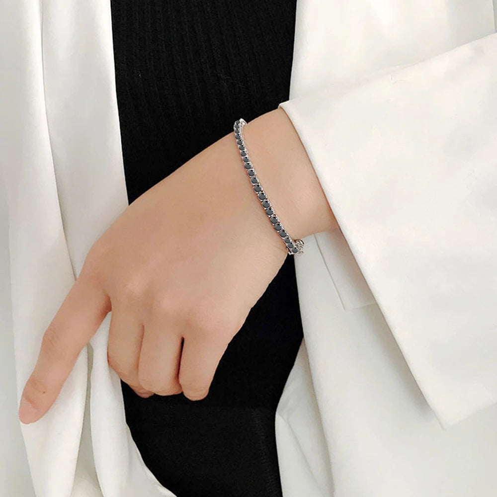 Black Moissanite Tennis Bracelet