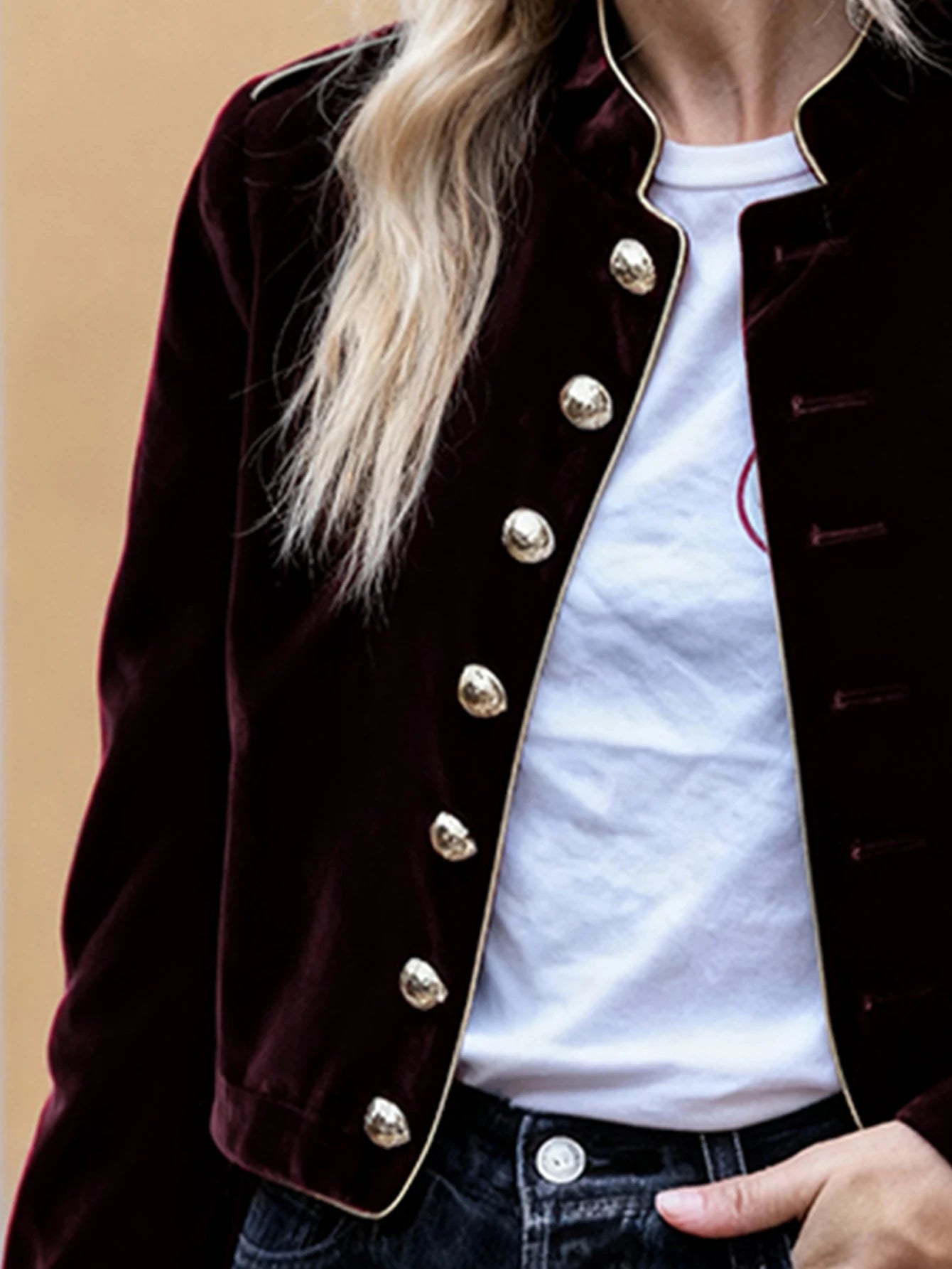 Velvet Wine Red Jacket