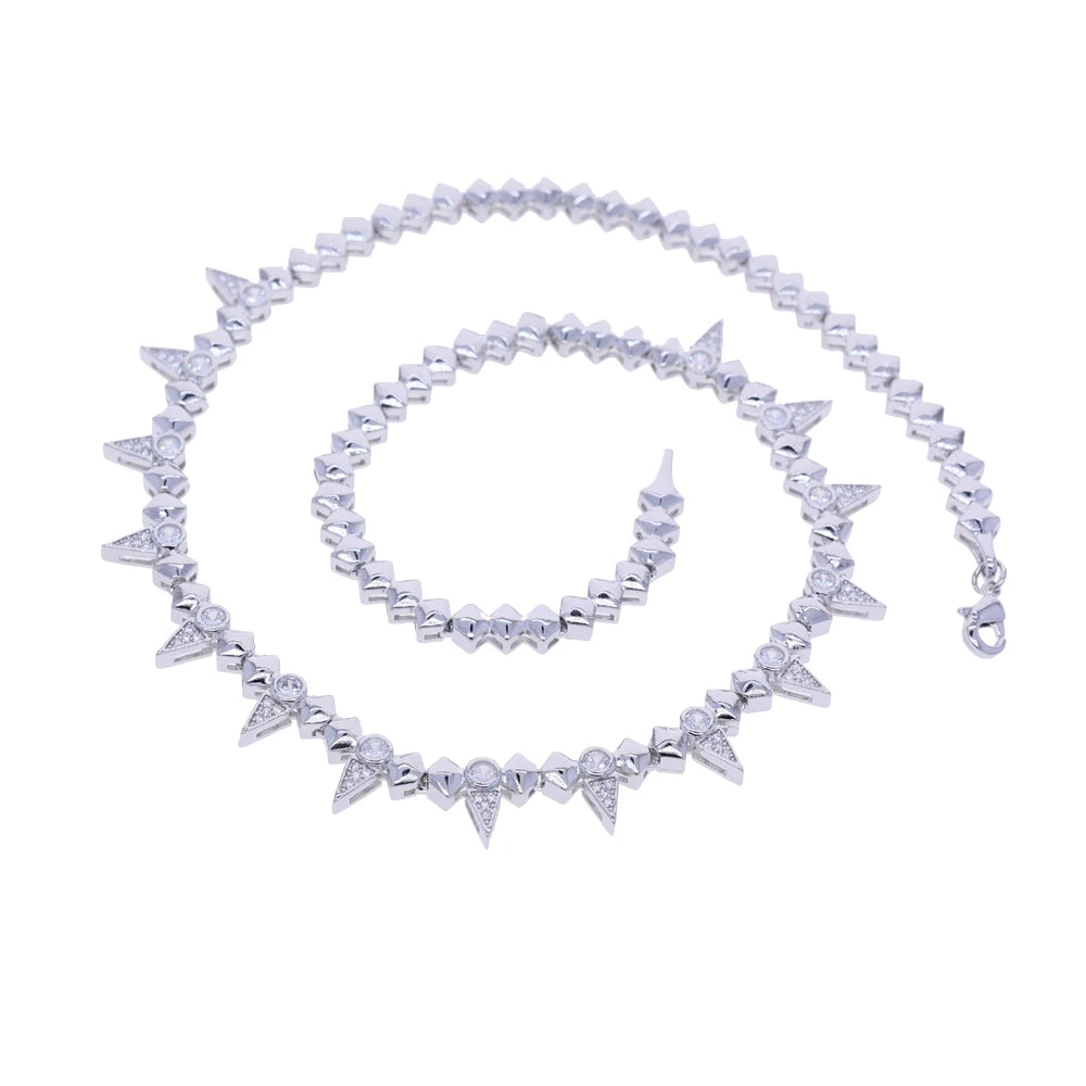 Punk CZ Spike Necklace