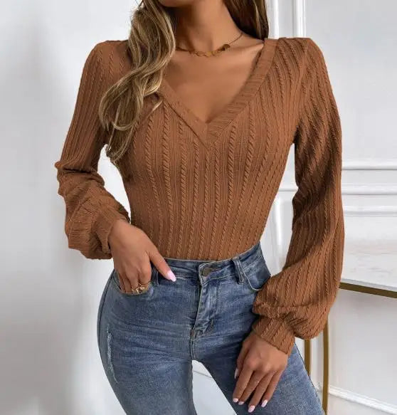 V-Neck Knit Top