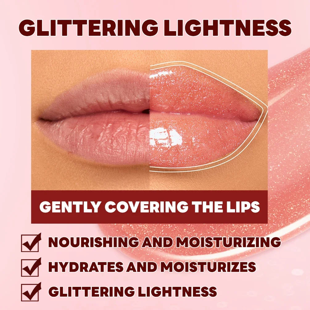 Qibest 8-Color Shimmer Glitter Lip Gloss