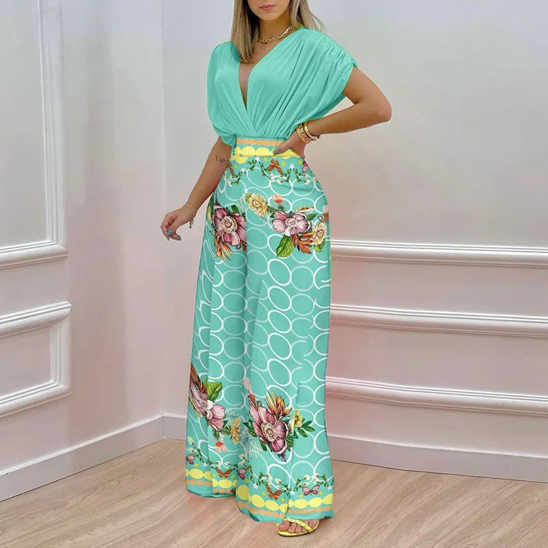 V-Neck Two-Piece Set
