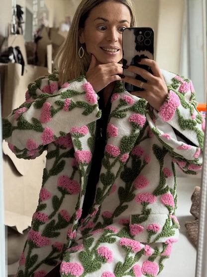 Flower Lamb Fleece Jacket