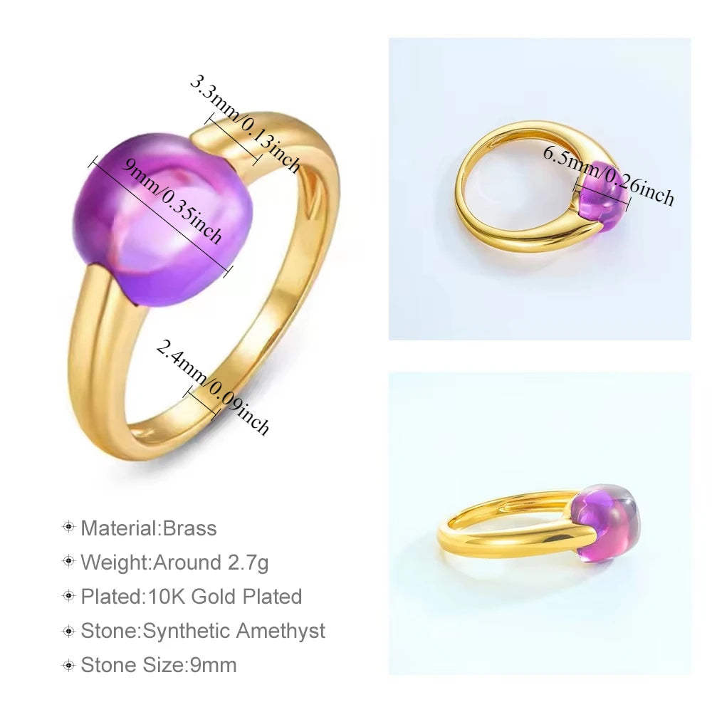 ALLNOEL Colorful Candy Gem Ring