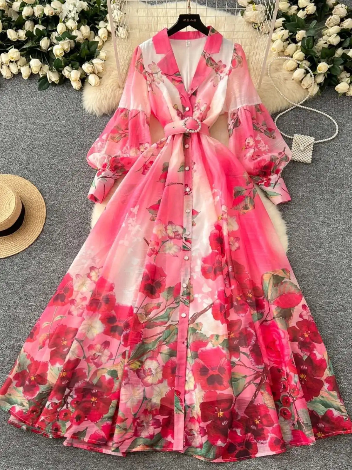 Floral Pearl Maxi Dress
