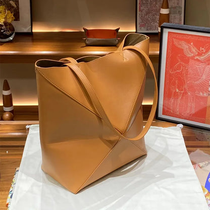 Folding Leather Handbag