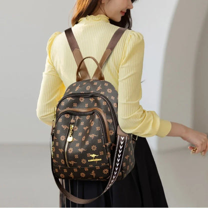 Soft Leather Women Travel Backpack