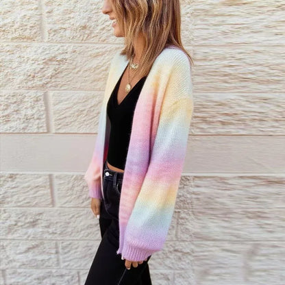 Rainbow Patchwork Cardigan
