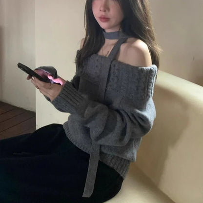 Off Shoulder Pullover Sweater