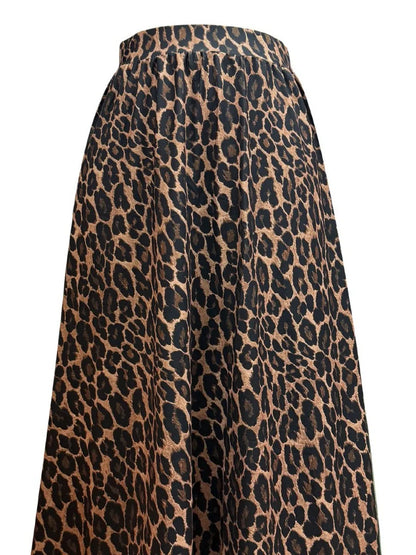 Leopard Print A-Line Skirt