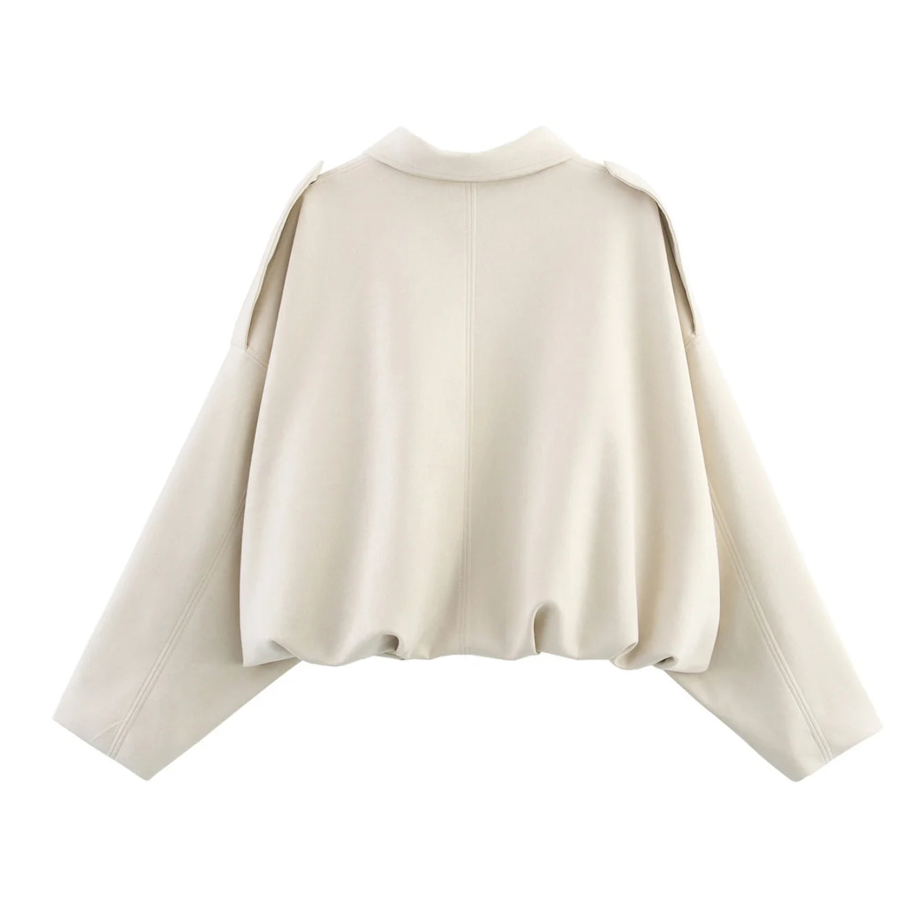 Beige Oversize Bomber