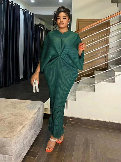 Autumn Pleated Midi Dress – Miyake Inspired