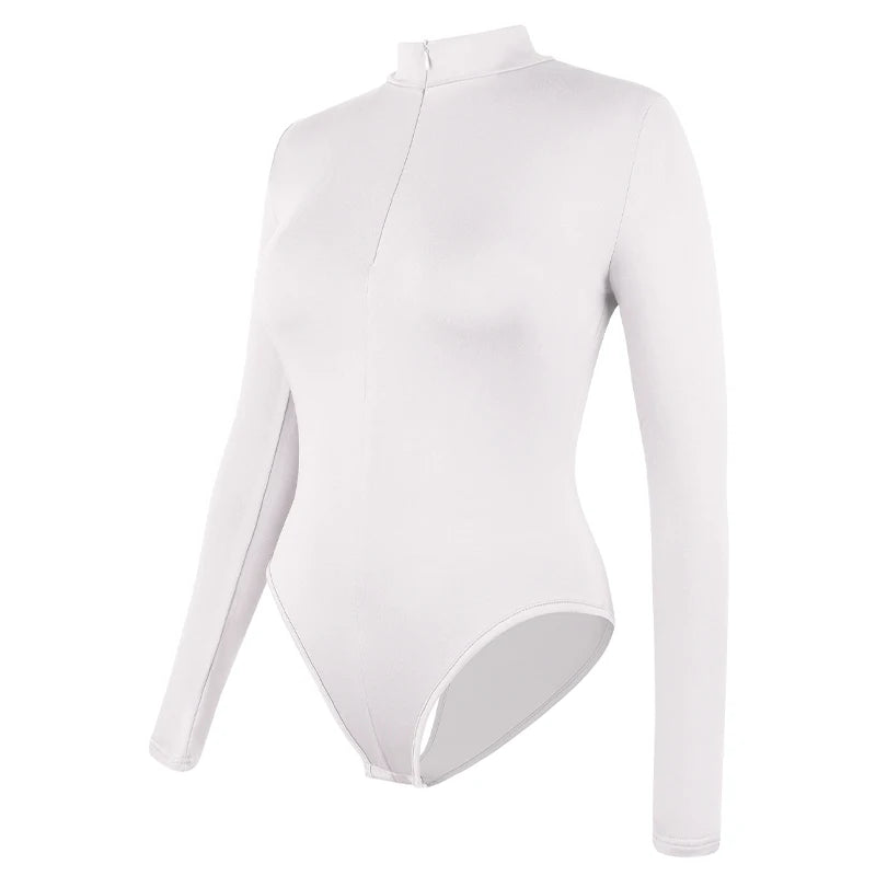 Shapewear Zip Front Long Sleeve Bodysuit