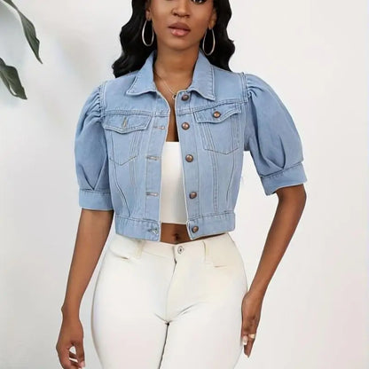 PU Leather Denim Jacket