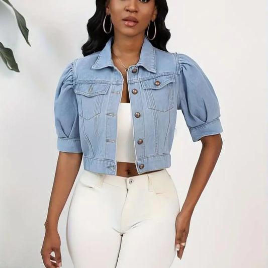 PU Leather Denim Jacket
