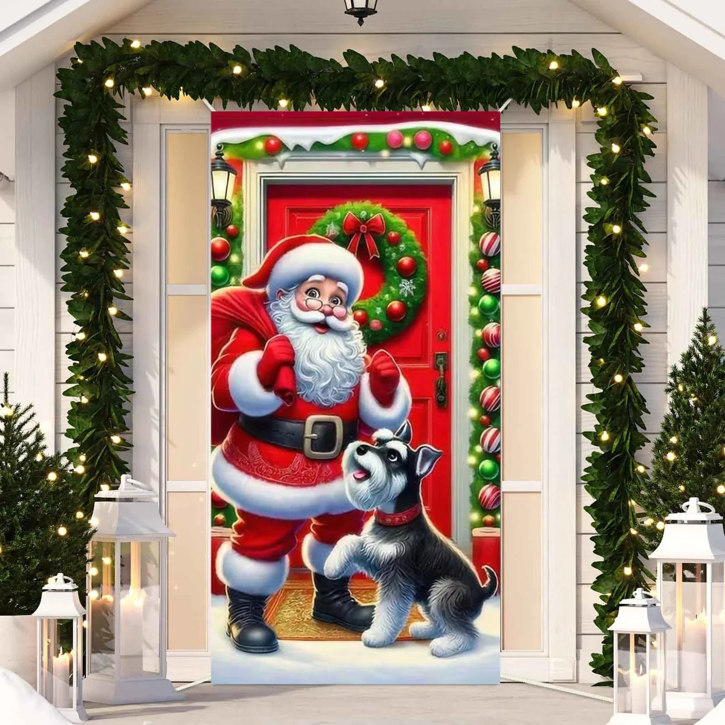 Cute Animals Christmas Door Cover