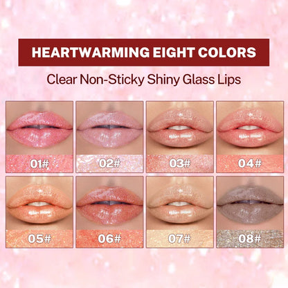 Qibest 8-Color Shimmer Glitter Lip Gloss