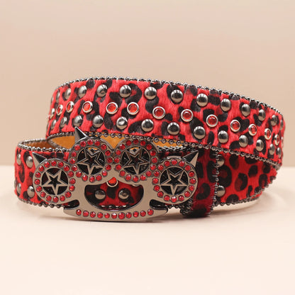 Rhinestone Leopard Belt
