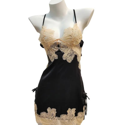 Sexy Ice Silk Lace Pajamas