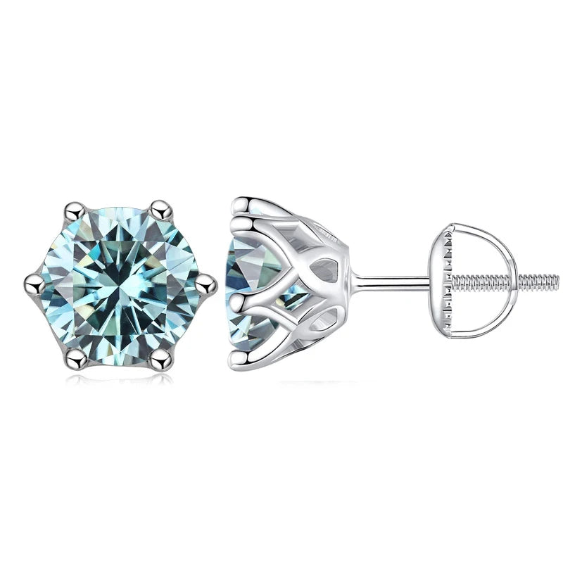 Colorful Moissanite Stud Earrings