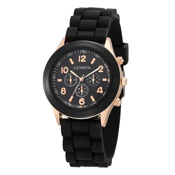 Female Quartz Silicone Strap Watch