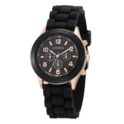 Female Quartz Silicone Strap Watch