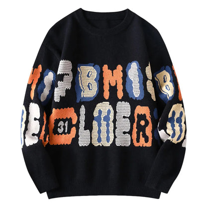 Graffiti Letter Knit Sweater